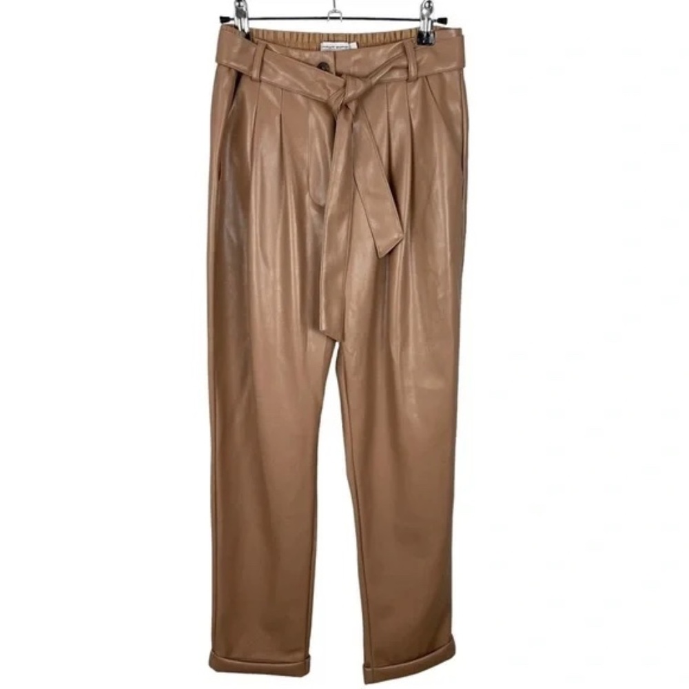 Summum Woman Amsterdam Faux Leather Tie Waist Trousers